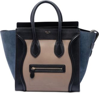 Celine Pre-owned Celine Mini Tricolor Calfskin and Suede Luggage Tote Ladies HT4034599YFH85U8