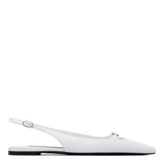 Dolce & Gabbana Ballerinas, female, White, Size: 8 US White Slingback Shoes with Heel