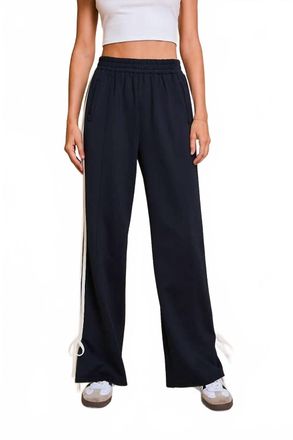 Le Lis Blanc Deux Track Pants With Bow Detail In Dark Navy