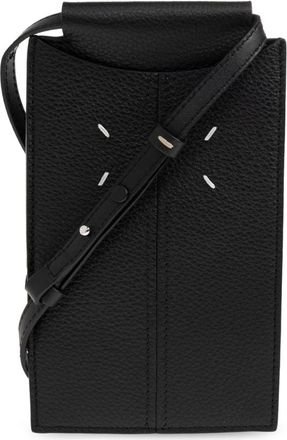 Maison Margiela Leren Telefoonhoesje aan een Koord - unisex - Telefoonaccessoires - Zwart - ONE Size - Leer - Accessoires