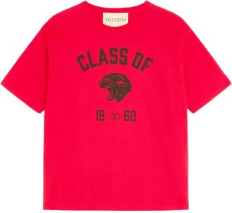 Valentino Garavani panther-print cotton T-shirt - men - Cotton - M - Red