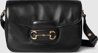 Gucci Horsebit 1955 Aura Small Shoulder Bag, Black, Leather