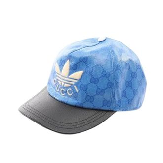 Gucci Pre-owned GG Trefoil Nylon Leather Cotton Baseball Cap - Heren - Vintage Accessoires - Blauw - ONE Size - Nylon - Vintage