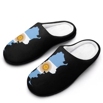 Generic Flag Map of Argentina Funny Mens Slippers Cotton Warm House Shoes Memory Foam Sandals Print Size 7-14