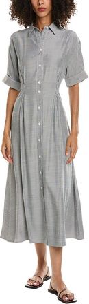 Max Studio Elbow Sleeve Front Pleat Shirtdress