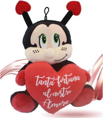 Trade Shop Trade Shop - Peluche Coccinella Con Cuore 22 Cm Porta Fortuna San Valentino Con Laccio 95363