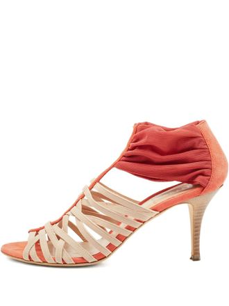 Fendi 75mm ruched heeled sandals - Neutrals