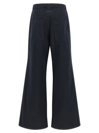 Maison Margiela Sculptural Draping Cotton Canvas Trousers - Black