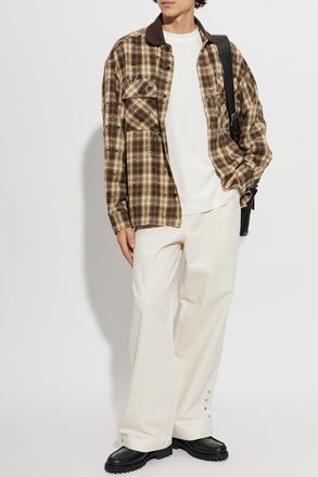 Palm Angels Checked Pattern Shirt, Mens, Brown