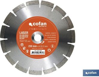 cofan Cofan - Disco Diamante Cantero Silencioso 300mm, Granito Profesional. Materiales Muy Abrasivos, Tejas, Piedra Arenisca Y Granito