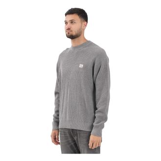 Calvin Klein Jeans Truien & Vesten, Heren, Grijs, L, Waffle Crewneck Sweater
