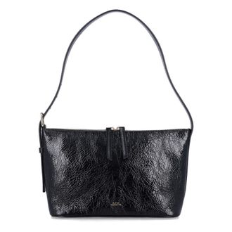 A.P.C. A.p.c., Tassen, Dames, Zwart, ONE Size, Katoen, Zwarte leren schoudertas