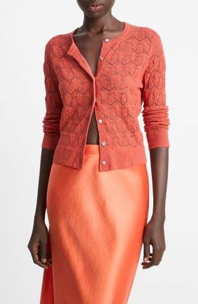 Vince Open Stitch Cotton Cardigan in Terra at Nordstrom Rack, Size Xx-Small