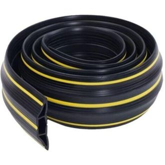 OEM Canaleta Protectora De Cables Para Suelo, De Color Negro Con Franja Amarilla, De 83 Mm X 17 Mm X 2 M, Ideal Para La Oficina, El Hogar Y El Gimnasio