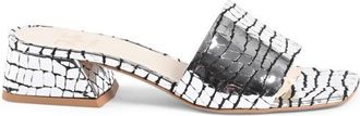 19V69 19V69 Womens Sandal Silver NEPER PITONE STAMP NERO ARGENTO Leather - Size UK 6