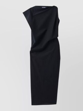 Jacquemus draped asymmetric sleeveless midi dress
