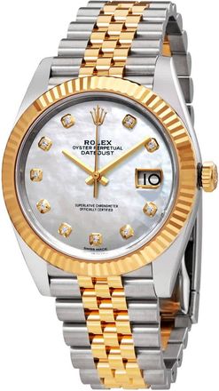 Rolex Datejust 41 White Mother of Pearl Dial Automatic Mens Steel and 18K Yellow Gold Jubilee Watch 126333MDJ