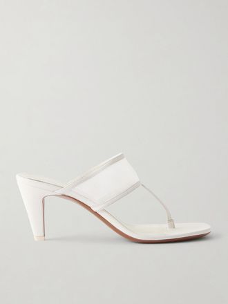 Neous Sandali In Mesh Con Finiture In Pelle Vena 65 - Crema