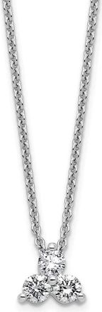 Diamond2Deal 14K Gold 1/4 Ct Lab Grown Diamond 3 Stone Pendant Necklace 18
