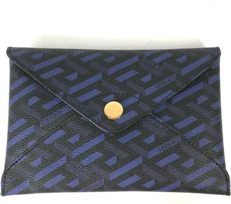 Versace Blue Leather Pouch (Pre-Owned)