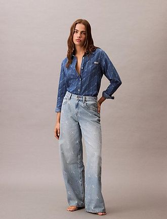 Calvin Klein JEANS Wide Leg Logo Jeans
