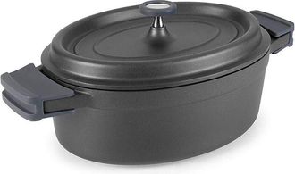 Lacor casseruola ovale in ghisa smaltata 26 cm nera - 25933
