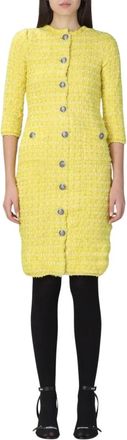 Balenciaga Gele Tweed Gebreide Jurk - Dames - Kleedjes - Geel - M - Tweed - Kleedjes