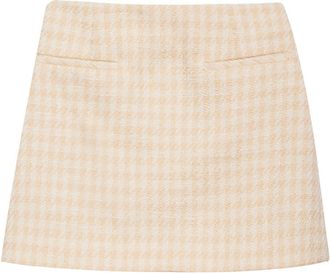 Anine Bing Vanessa houndstooth tweed miniskirt - women - Polyester/Cotton/Wool - 34 - Neutrals