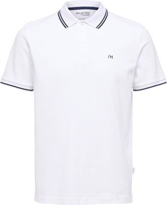 Selected Short Sleeved Polo Shirt In Bright White