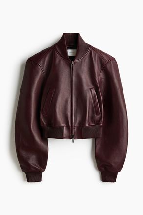 H&M Pilotenjacke aus Leder - Red