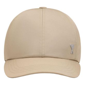 Ami SS26 Beige Nylon Ami De Coeur Stud Cap Taupe Beige UCP268-PA0037-A036
