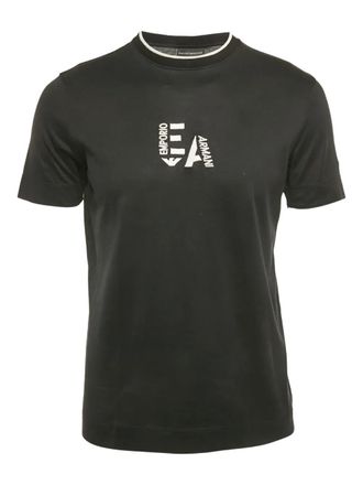 Emporio Armani logo-embroidered T-shirt - Black