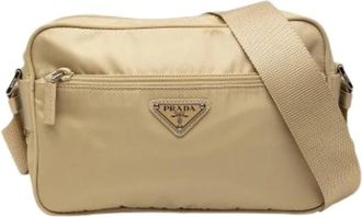 Prada Pre-owned Nylon Crossbody Bag - Dames - Vintage Schoudertas - Beige - ONE Size - Nylon - Vintage