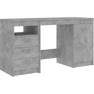 vidaXL Desk Concrete Grey 140x50x76 cm Engineered Wood vidaXL
