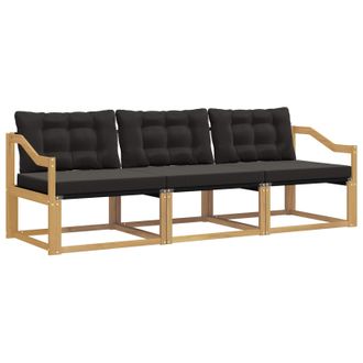 vidaXL Conjunto De Sof&aacute;s De Exterior Con Coj&iacute;n 3 Pcs Blanco Y Negro Vidaxl
