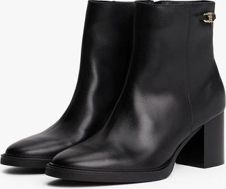 Tommy Hilfiger Womens Ankle Boots in Black Leather - Size UK 6.5