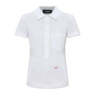 Dsquared2 Polo Shirts, female, White, Size: 2XS Polo With Pocket