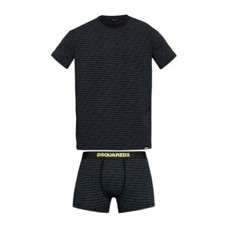 Dsquared2 Sets, male, Black, Size: 2XL Underwear set: t-shirt and boxer shorts