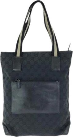 Gucci Pre-owned GG Canvas Leren Tote Schoudertas - Dames - Vintage Shopper - Zwart - ONE Size - Leer - Vintage