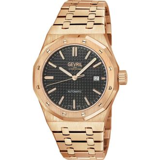 Gevril Group Gotham Bracelet Strap Automatic Watch, 41mm in Rose Gold at Nordstrom Rack