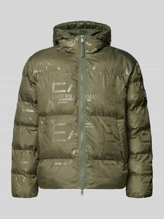 Emporio Armani Regular Fit Steppjacke mit Allover-Logo-Print Modell MOUNTAIN in Schlamm, Größe XXXL
