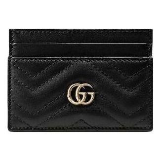 Gucci (WMNS) Gucci 26 GG Marmont Card Holder Wallet Black 443127-AAET8-1000