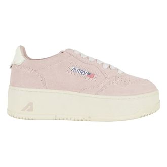 Autry Sneakers, female, Pink, Size: 10 US White Leather Platform Sneakers