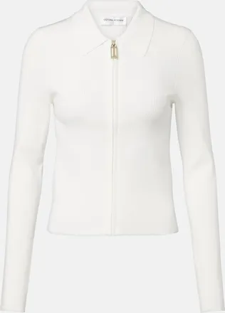 Victoria Beckham Mila ribbed-knit zip-up top