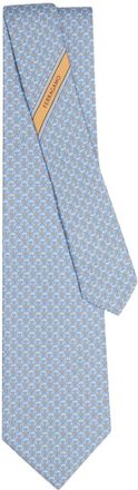 Ferragamo Light Blue Geometric Print Tie