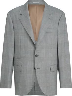 Brunello Cucinelli Prince of Wales blazer in Grey at Nordstrom, Size 56 It