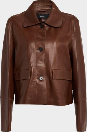 Arma Button-Down Leather Jacket