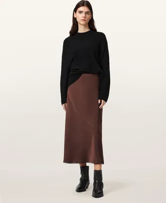 AllSaints Darya Bias Cut Maxi Skirt