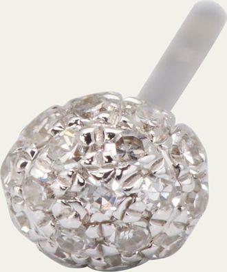 EF Collection 14K White Gold Disco Ball Stud Earring, Single