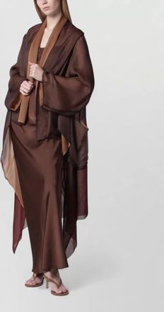 Alberta Ferretti draped sleeve floor length layered dress